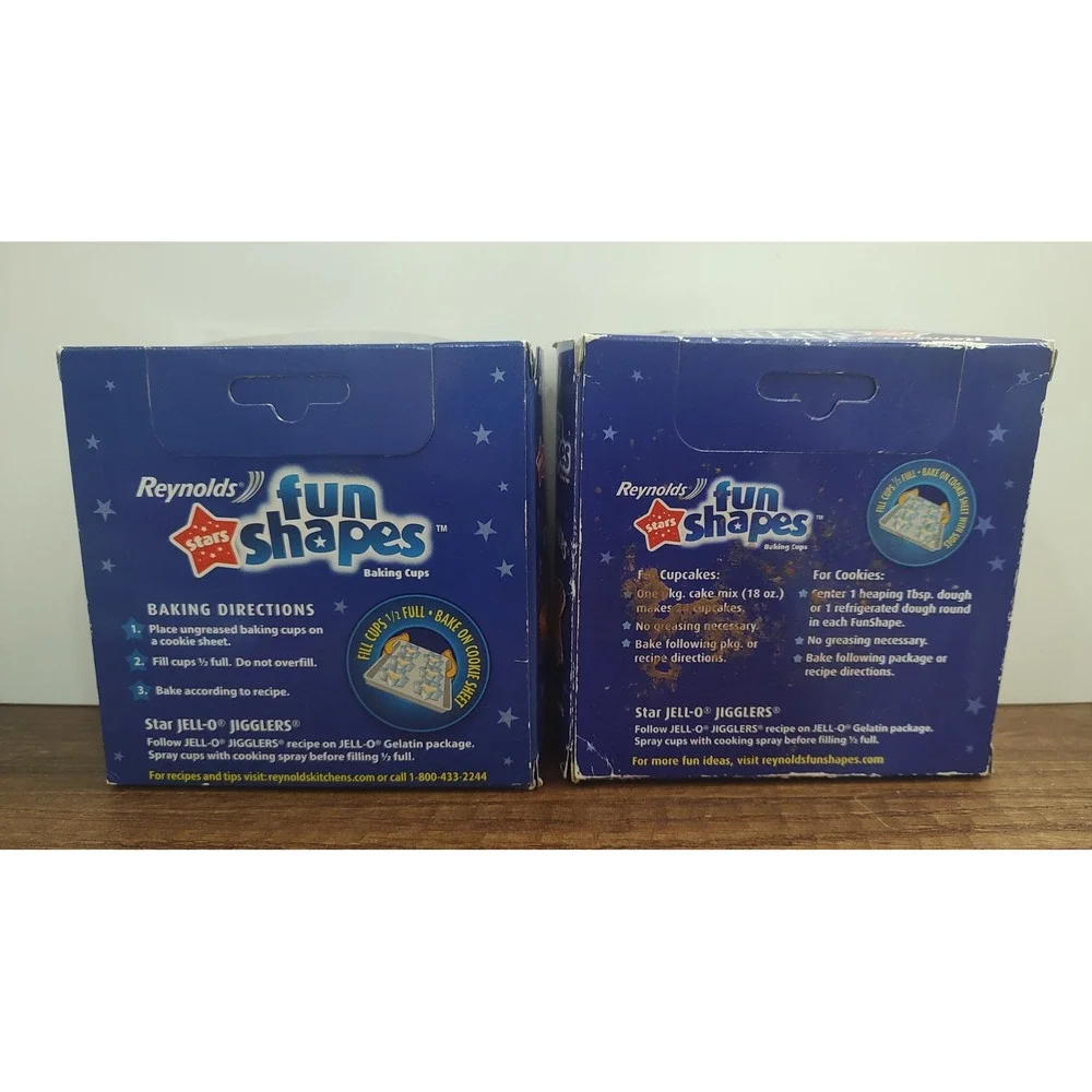 Vtg Reynolds Fun Shapes Foil Baking Cups Stars Lot Of 2 24 Packs  2005 A17